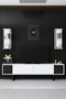 Hanah Home Mueble de TV Black Line - Blanco y Negro